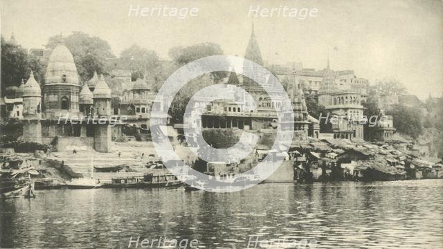 "Manekanka" Bathing and Burning Ghat, Benares', .  Creator: Saeed Bros.