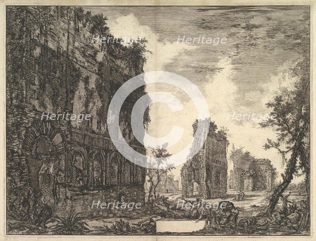 Hadrian's Villa: The Piazza d'Oro (Piazza of Gold) (Veduta degli Avanzi della Circonfe..., ca. 1776. Creator: Giovanni Battista Piranesi.