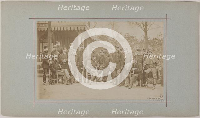 Group portrait of soldiers, 1870. Creator: Andre-Adolphe-Eugene Disderi.