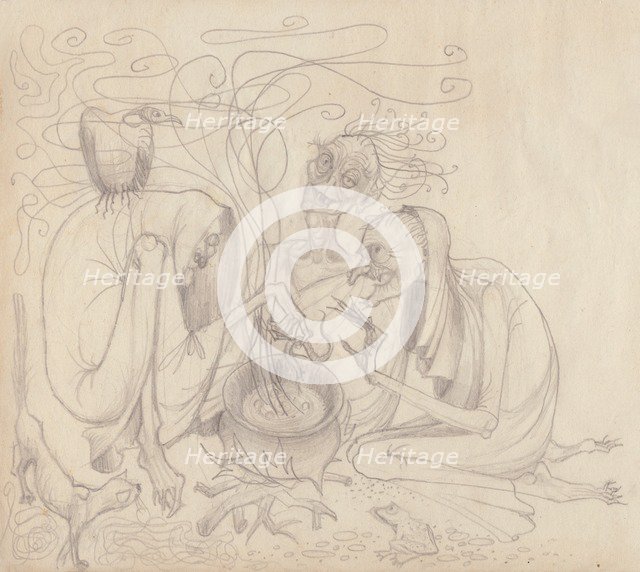 Three witches, c1950. Creator: Shirley Markham.