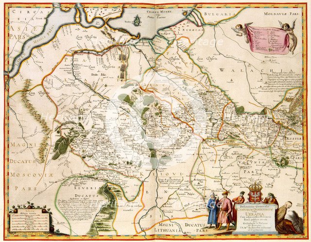 General Depiction of the Empty Plains (in Common Parlance, Ukraine) Together with its Neighboring Provinces, 1648. Artist: Beauplan, Guillaume le Vasseur de (1595-1685)