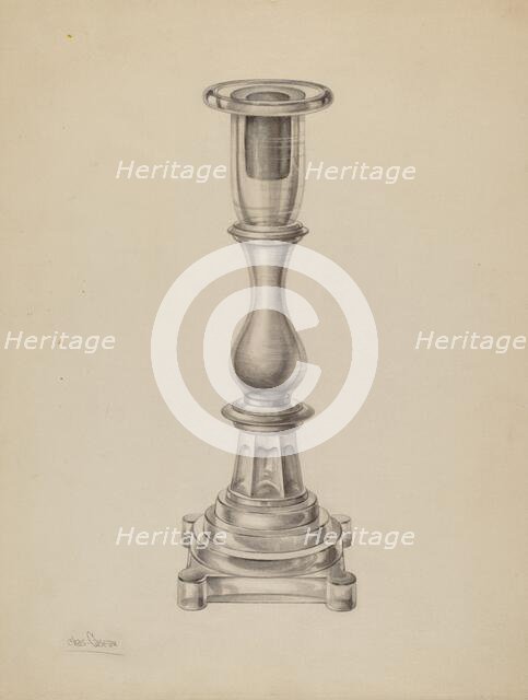 Candlestick, c. 1938. Creator: Charles Caseau.