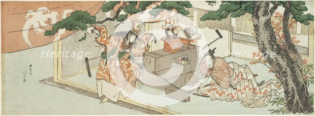 The Swordsmith Munechika and the God of Inari, Japan, 1805. Creator: Hokusai.