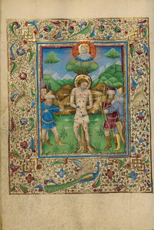 The Martyrdom of Saint Sebastian; Book of Hours, about 1460. Creator: Unknown.