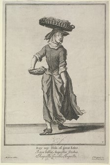 'Buy my Dish of great Eeles', Cries of London, (c1688?). Artist: Pierce Tempest