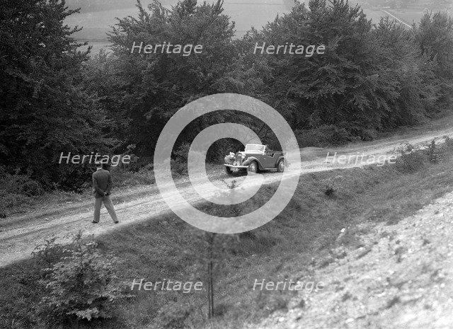 1936 Talbot 10 1185 cc competing in a Talbot CC trial. Artist: Bill Brunell.