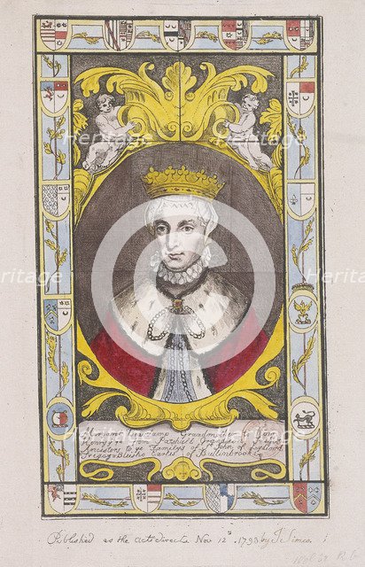 Portrait from stained glass window at St Mary, Battersea, London, 1793. Artist: Anon