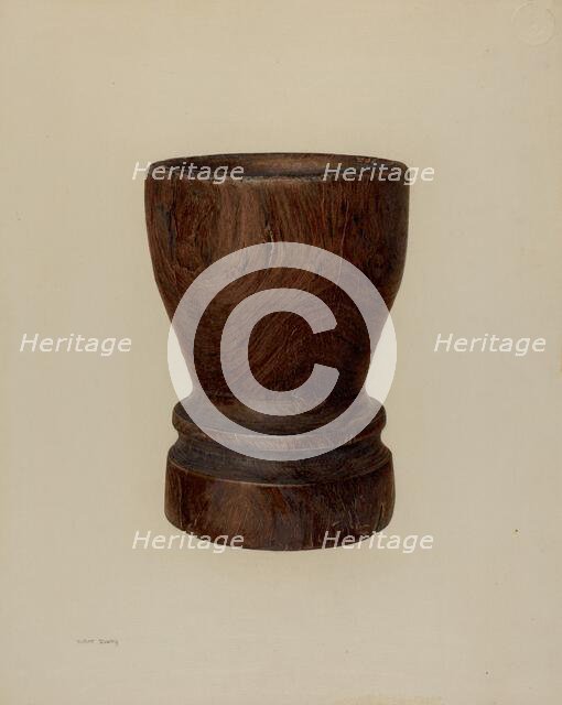 Mortar, c. 1940. Creator: Hester Duany.