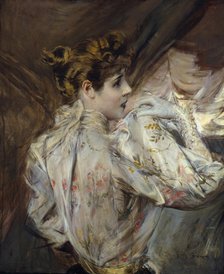 Portrait of a Young Woman in Profile (Eleonora Duse), c. 1895. Creator: Boldini, Giovanni (1842-1931).