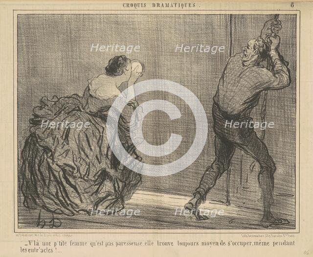 V'la une p'tite femme qu'est pas paresseuse ..., 19th century. Creator: Honore Daumier.