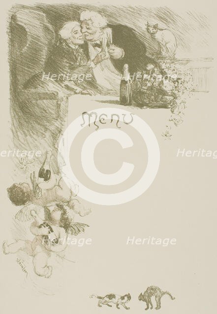 Menu Henriot, 1901. Creator: Theophile Alexandre Steinlen.