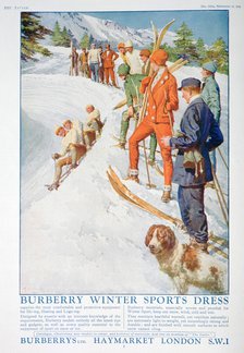 Advert for Burberry winter sports dress, 1928. Artist: Unknown