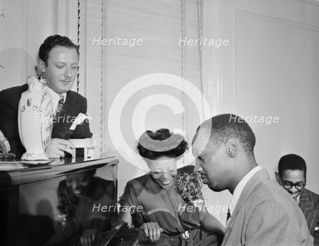 Portrait of Milt Orent, Mary Lou Williams, Hank Jones..., Mary Lou Williams' apartment...1947. Creator: William Paul Gottlieb.