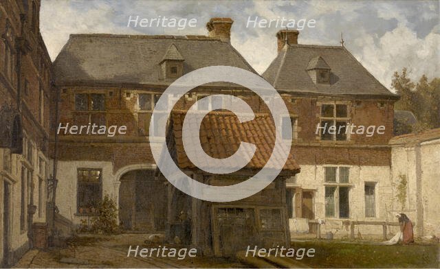 Saint Anna Almshouse in the Otto Veniusstraat Antwerp, c1870s. Creator: Hendrik Frans Schaefels.