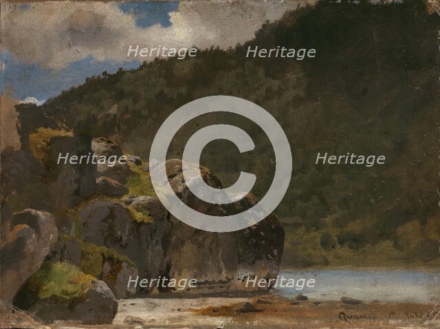 From Kvamsoy in the Sognefjord, 1845. Creator: Hans Gude.