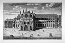 View of the west end of Westminster Abbey before the addition of towers, London, c1738. Artist: Thomas Bowles