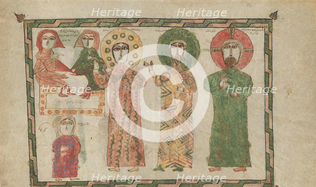Leaf from a Gospel Book with Four Standing Evangelists, 1290-1330. Creator: Unknown.