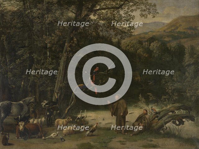 Saint Francis of Assisi Preaching to the Animals, 1666. Creator: Jan Siberechts.