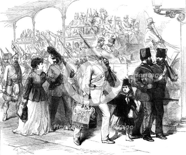 The Easter Volunteer Review: early arrivals at Brighton, 1870. Creator: Unknown.