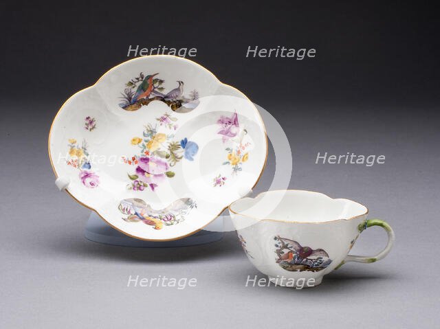 Cup and Saucer, Meissen, c. 1745. Creator: Meissen Porcelain.