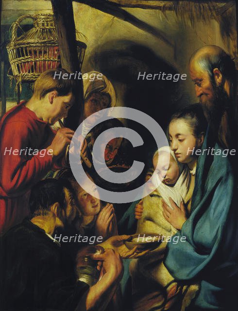 The Adoration of the Shepherds. Creator: Jordaens, Jacob (1593-1678).