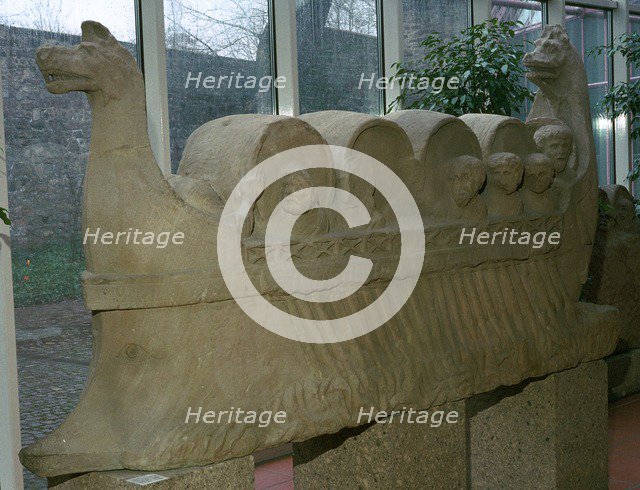 Roman funerary sculpture of a wine-boat. Artist: Unknown