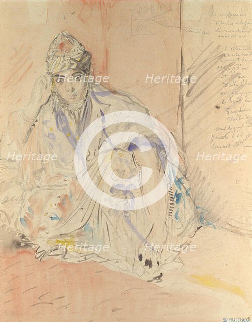 Jewish Woman of Algiers Seated on the Ground, ca. 1846. Creator: Theodore Chasseriau.