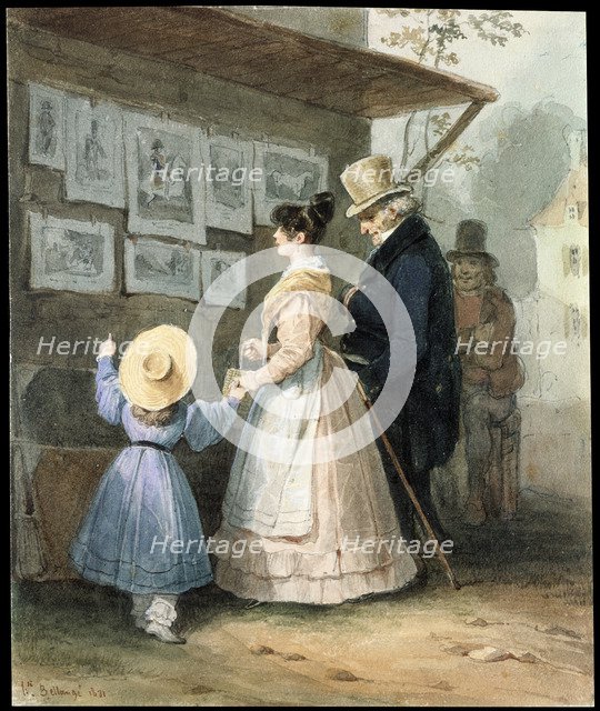 At the seller of engravings', 1831. Creator: Bellangé, Hippolyte (1800-1866).