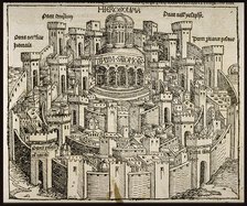 Jerusalem (from the Schedel's Chronicle of the World), ca 1493. Creator: Wolgemut, Michael (1434-1519).