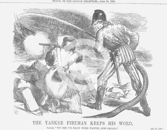 'The Yankee Fireman keeps his Word', 1866. Artist: John Tenniel