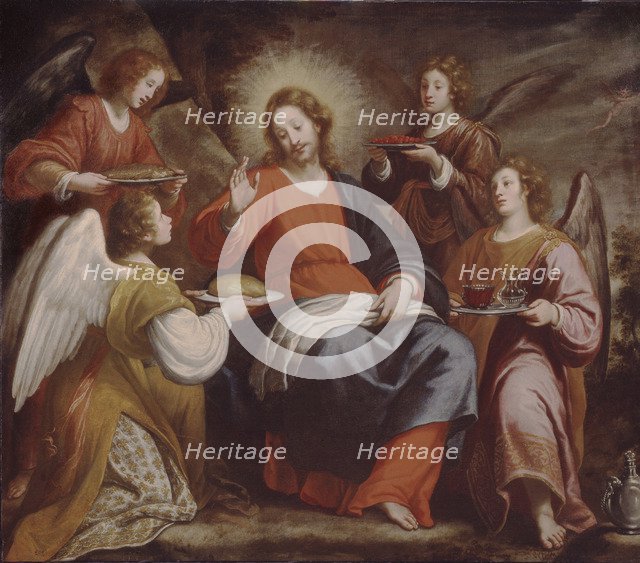 Angels ministering to Christ in the Wilderness. Artist: Rosselli, Matteo (1578-1650)