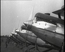 A Fleet of the British Royal Air Force On the Ground, 1920s. Creator: British Pathe Ltd.