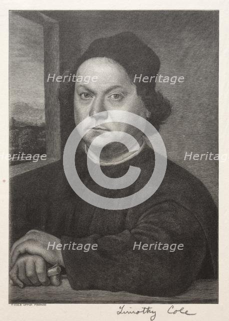 Old Italian Masters: Portrait of Andrea Verrocchio, 1888-1892. Creator: Timothy Cole (American, 1852-1931).