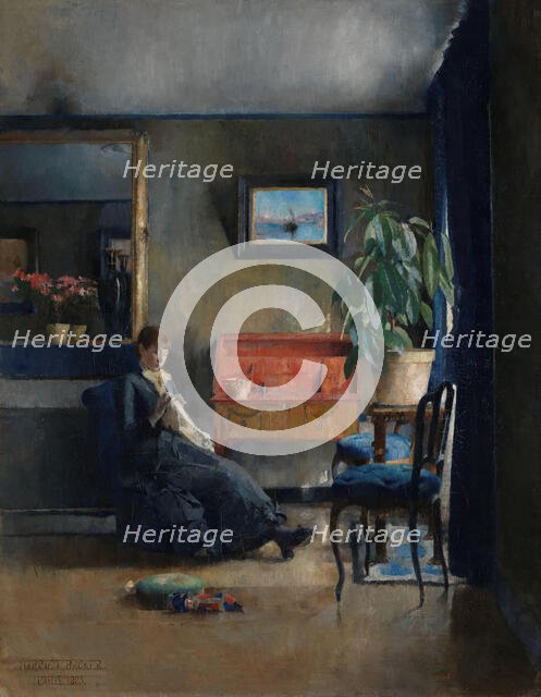 Blue Interior, 1883. Creator: Harriet Backer.