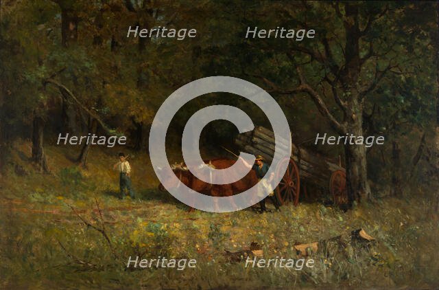 Untitled (boy and man with oxen), 1891. Creator: Edward Mitchell Bannister.