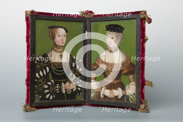 Diptych with Portraits of the Wives of King Sigismund II Augustus (1520-1572)..., between 1543-1551. Creator: Unknown.
