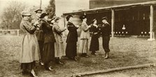 Members of the WRNS at revolver practice, 1915, (1935).  Creator: Unknown.