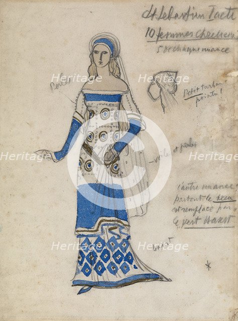 Costume design for the play The Martyrdom of St. Sebastian by Gabriele D'Annuzio. Artist: Bakst, Léon (1866-1924)