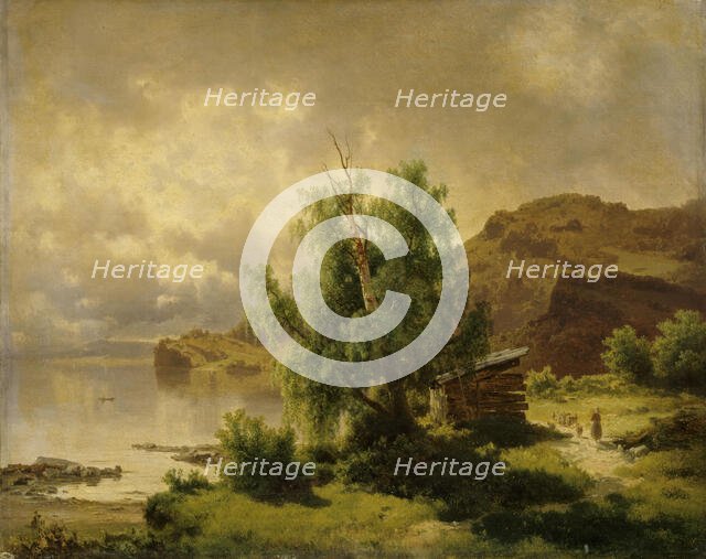 View of Holsfjorden, Ringerike, 1856. Creator: Joachim Frich.