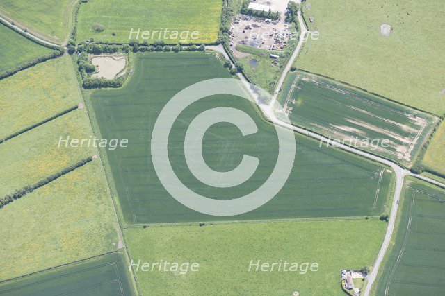 Double ditched enclosure cropmark, near Burgh le Marsh, Lincolnshire, 2015. Creator: Historic England Staff Photographer.