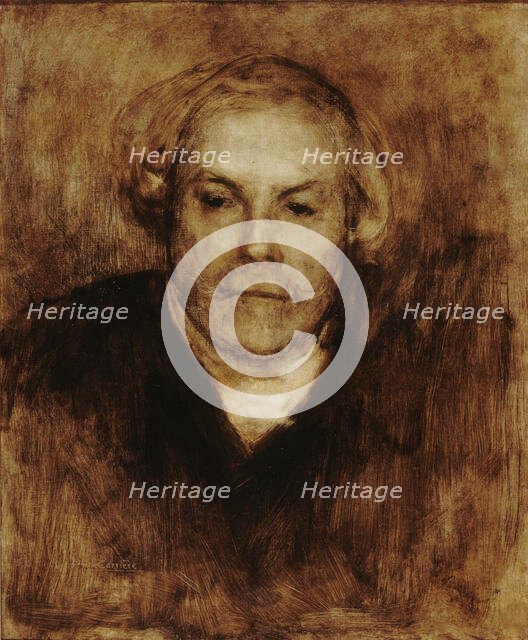 Portrait of Edmond de Goncourt (1822-1896), c. 1880. Creator: Carrière, Eugène (1849-1906).