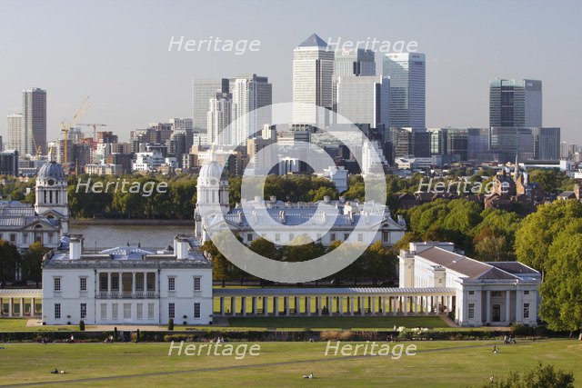 Canary Wharf from Greenwich Park, London, 2009. 
