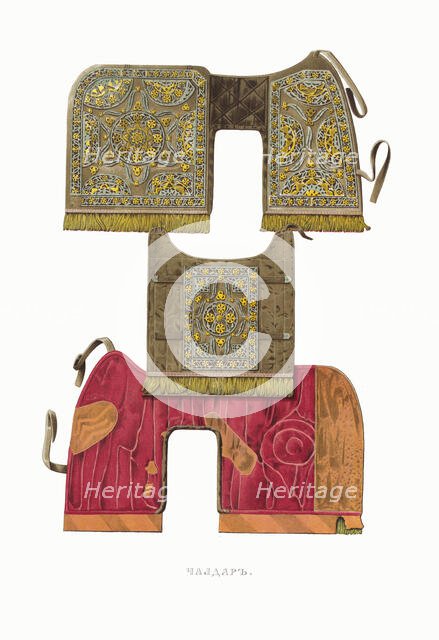 Horse blanket. From the Antiquities of the Russian State, 1849-1853. Creator: Solntsev, Fyodor Grigoryevich (1801-1892).