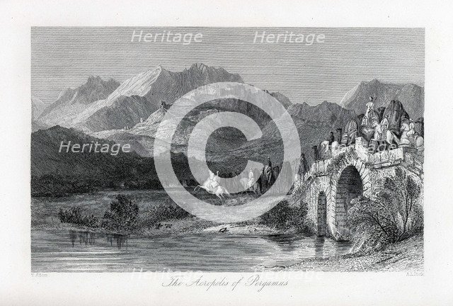The Acropolis of Pergamum, 1882. Artist: Allom, Thomas (1804-1872)