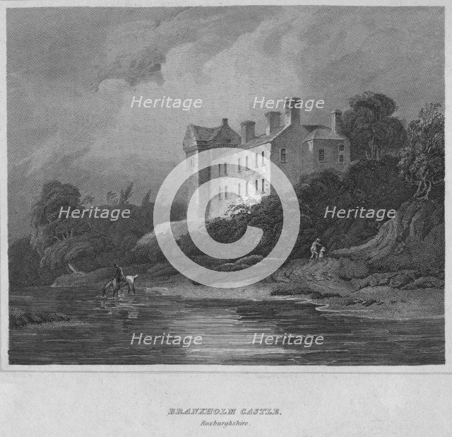 'Branxholm Castle, Roxburghshire', 1814. Artist: John Greig.