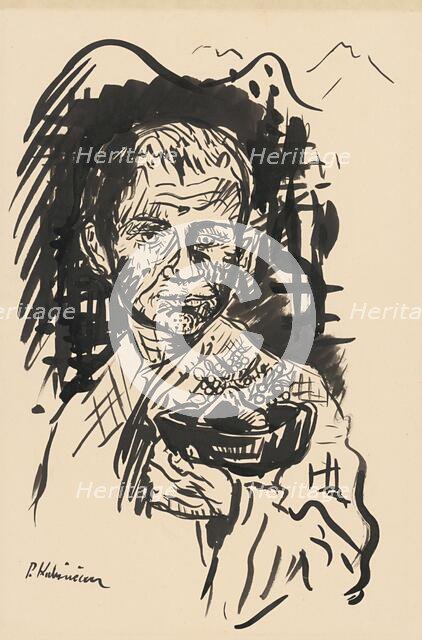 Man with a hat (Bazovsky?), 1930-1939. Creator: Arnold Peter Weisz-Kubincan.