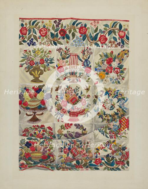 Applique Quilt (Friendship Quilt), c. 1937. Creator: Verna Tallman.