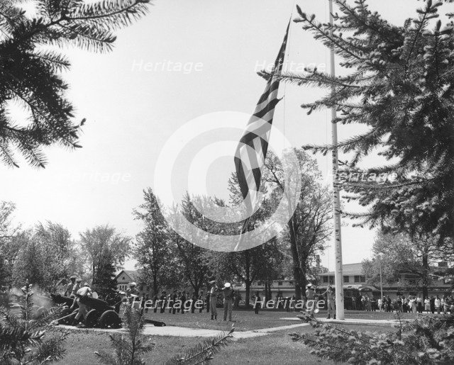 Memorial Day services held at the post cemetery, Fort Sheridan, Illinois, USA, 1974. Artist: Lundahl