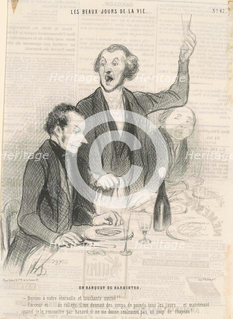 Un Banquet de Barbistes, 1845. Creator: Honore Daumier.
