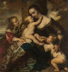 Portrait of a woman with four children, depicted as Caritas, 1650-1678. Creator: Jurgen Ovens.